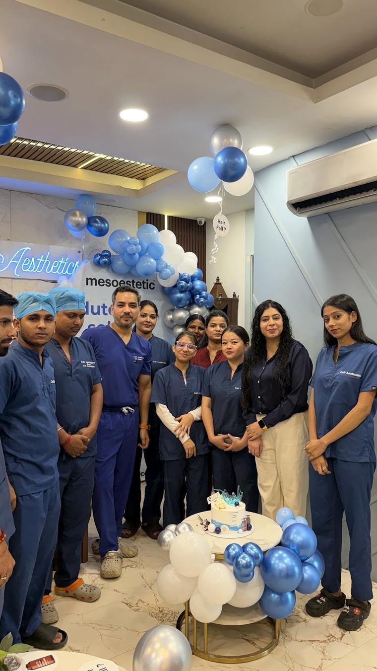 Dr Gaurav Solanki with the Cult Aesthetics surgical team in Gurgaon