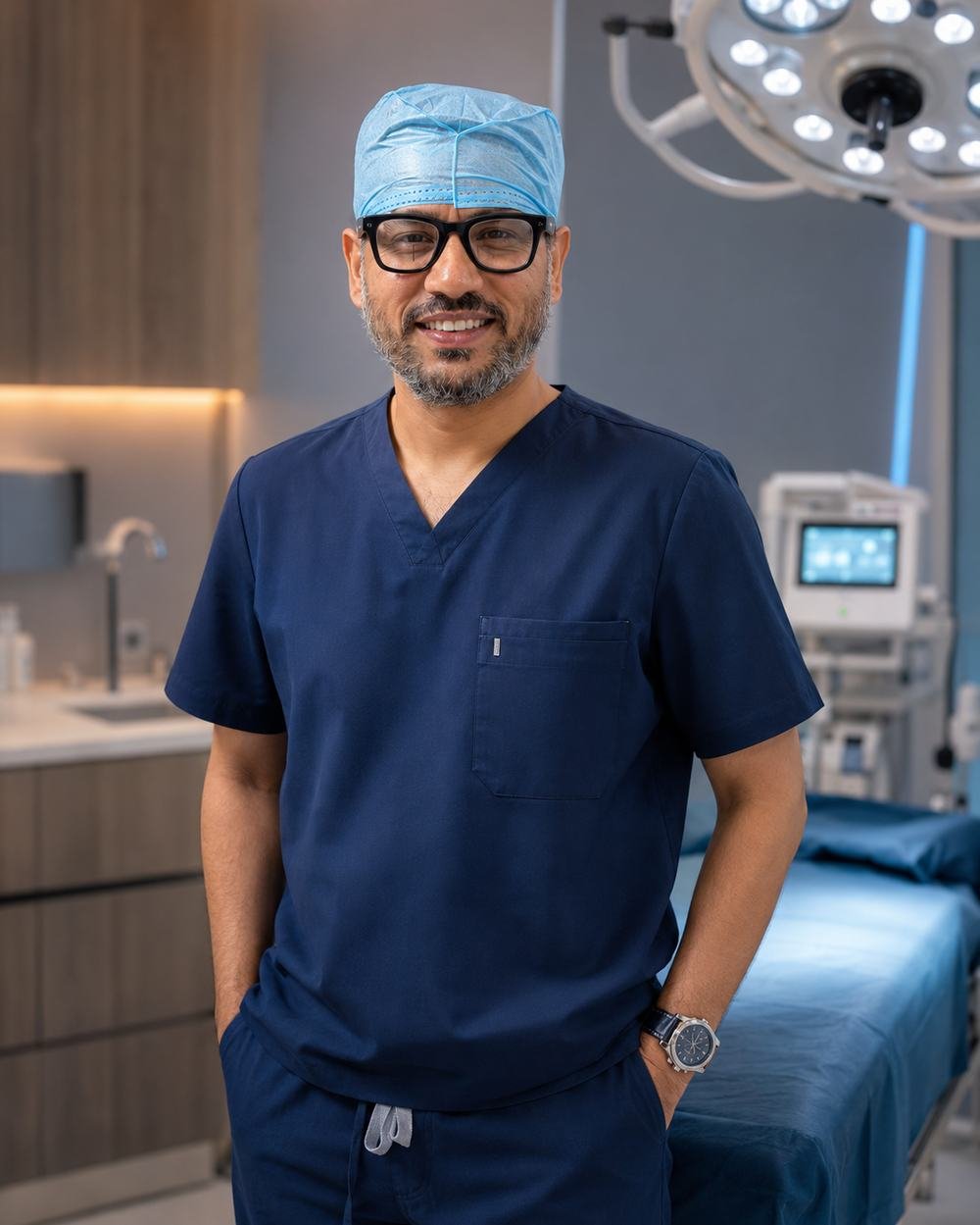 Dr Gaurav Solanki in the operating room at Cult Aesthetics, Gurgaon