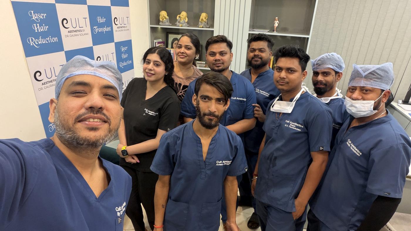 Dr Gaurav Solanki and team at Cult Aesthetics, Sector 46 Gurgaon