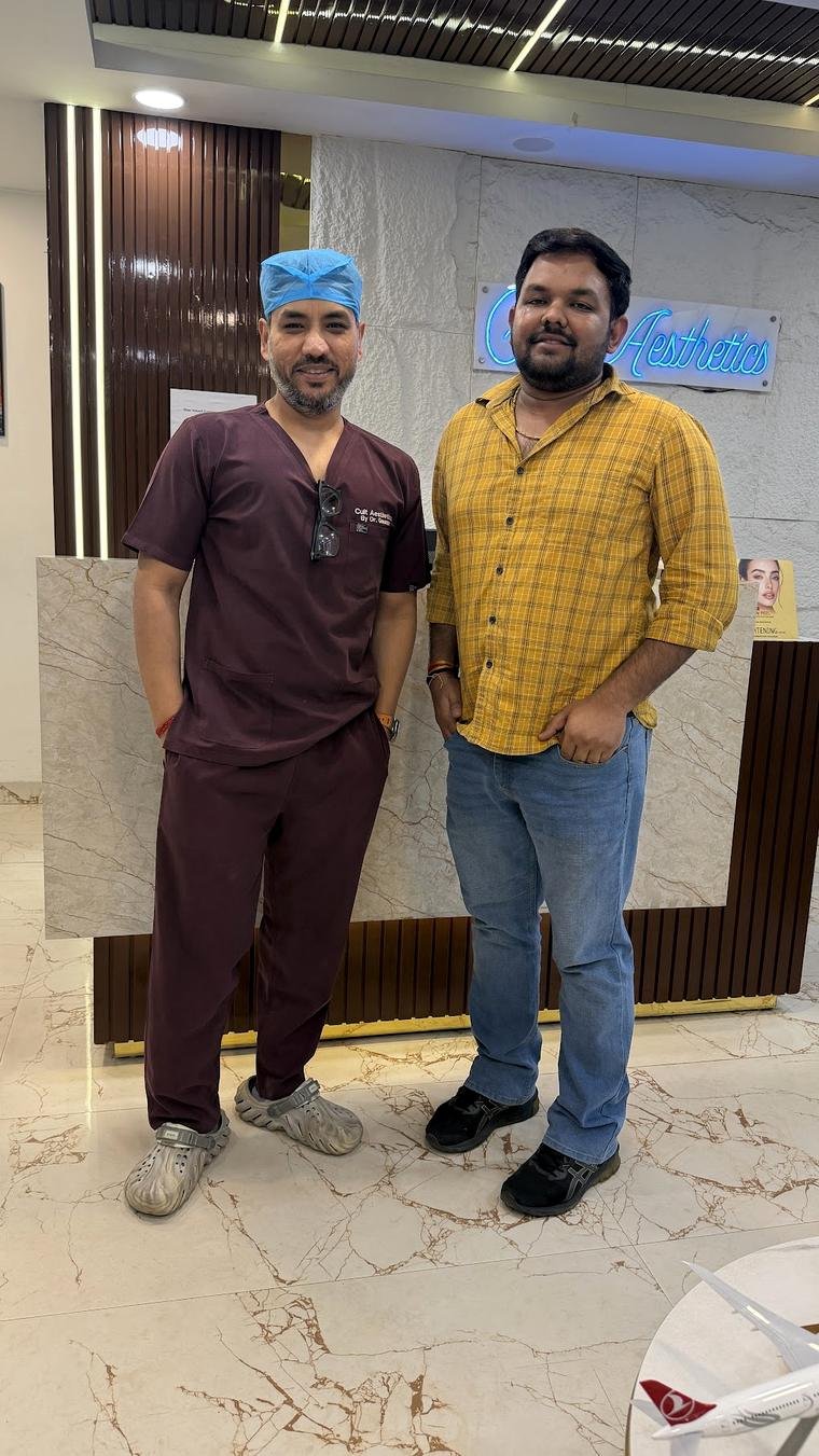 Dr Gaurav Solanki performing precision graft placement during hair transplant surgery